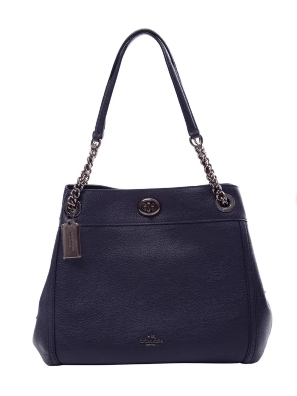 Coach Turnlock Edie Shoulder Bag, Dark Navy